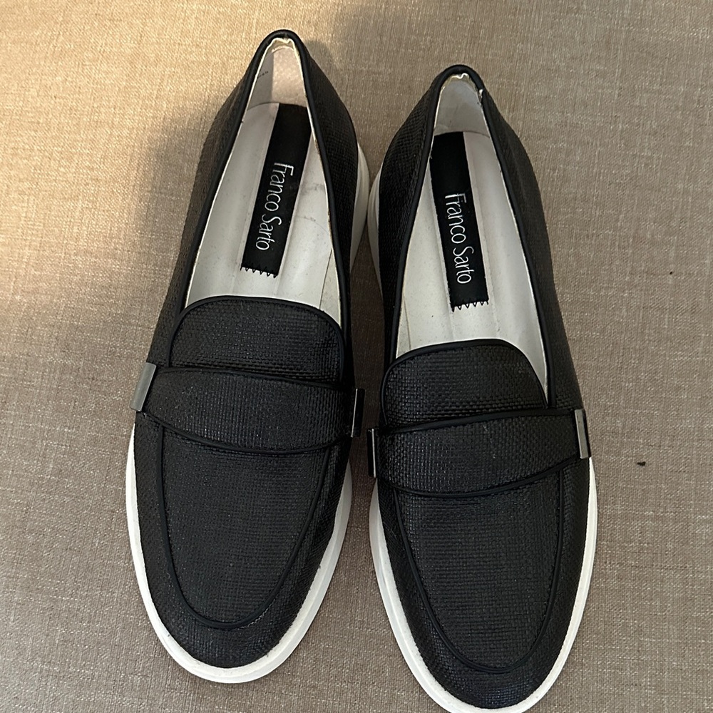 Franco Sarto Black and White Loafers